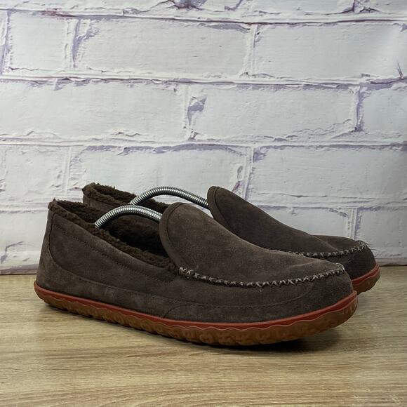 LL Bean Mountain Slipper Scuffs Fleece Lined Brown Suede Slip On Men\'s Size 12 main image 8
